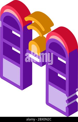 Immagine vettoriale dell'icona isometrica del controllo del segnale di allarme Illustrazione Vettoriale