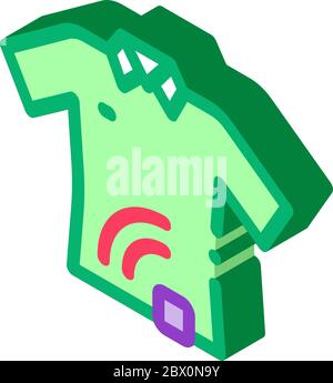 T-shirt con immagine vettoriale dell'icona isometrica del sensore di segnale Illustrazione Vettoriale