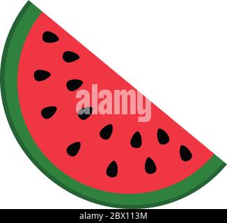 Icona cocomero isolata su sfondo bianco illustrazione vettoriale Illustrazione Vettoriale