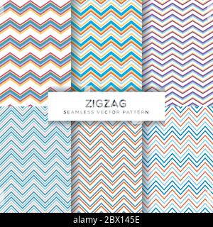 Modelli vettoriali senza giunture a zigzag Illustrazione Vettoriale