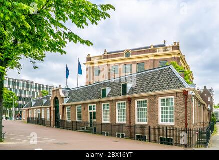 Amsterdam maggio 18 2018 - ingresso della sinagoga portoghese situata presso la piazza Meester Visser, nel vecchio quartiere ebraico di Amsterdam Foto Stock