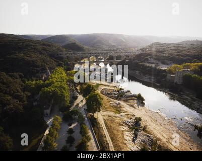 Acquedotto storico Pont du Gard nel sud della Francia Foto Stock