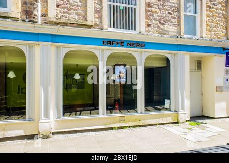 All'esterno del negozio Cafe Nero nel centro commerciale Marketgate Lancaster Foto Stock