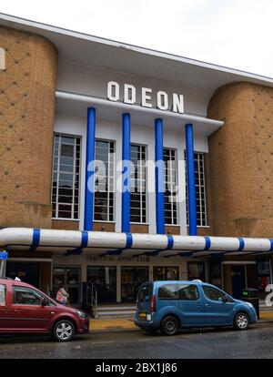 Worcester, Regno Unito - Marzo 15 2020: La facciata del cinema Odeon sul preposto Foto Stock