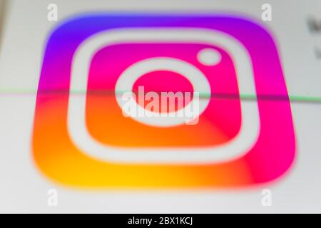 App Instagram, social network, icona dell'app, screenshot, smartphone, dettagli, schermo intero Foto Stock