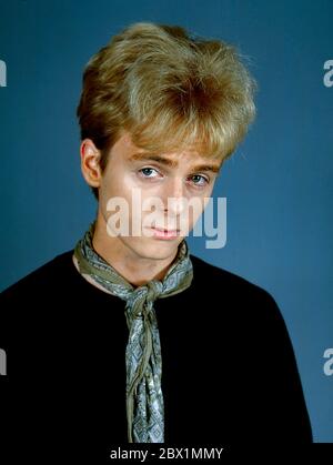 A-ha: Morten Harket, Pål Waaktaar e Magne Furuholmen 1984: Pål Waaktaar Foto Stock