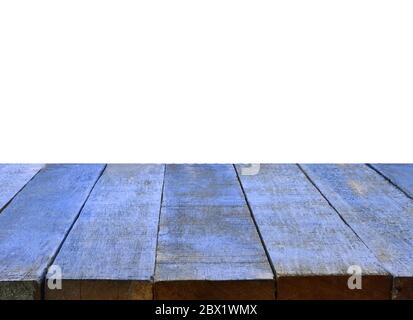 Svuotare listone legno tavolo isolare su sfondo bianco. Foto Stock