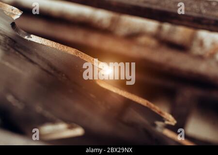 Lama per sega circolare, utensili per la lavorazione del legno, macchinari per Segherie, carpenteria. Copypassato Foto Stock