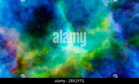 Nebulosa e galassie, pianeti nello spazio, carta da parati fantascientifica. Bellezza dello spazio profondo. Miliardi di galassie nell'universo. Arte cosmica di fondo Foto Stock