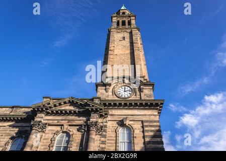 Torre di Charlotte Chapel, formely St George West Church a Edimburgo, la capitale della Scozia, parte del Regno Unito Foto Stock