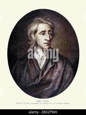 John Locke filosofo e medico inglese, ampiamente considerato come uno dei più influenti pensatori dell'Illuminismo e comunemente noto come il Fathe Foto Stock