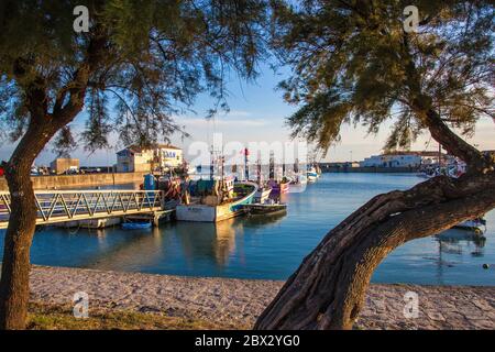 Francia, Charente-Maritime (17), Chalutiers à quai sur le Port de la Cotinière à Saint-Pierre d'Oléron Foto Stock