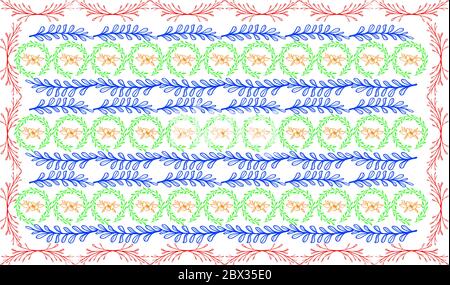 design tessile digitale di foglie diverse Illustrazione Vettoriale