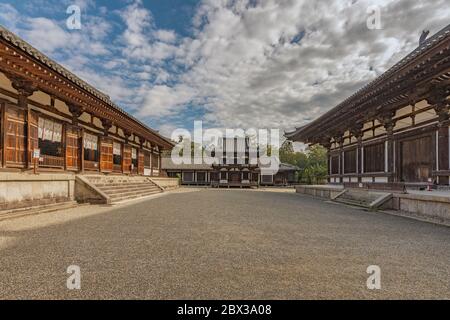 Antico tempio buddista Toshodai-ji fondato nel 759, sito patrimonio dell'umanità dell'UNESCO a Nara, Giappone Foto Stock