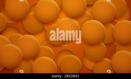 Sfondo astratto di buchi e cerchi con ombre in giallo e arancione Illustrazione Vettoriale