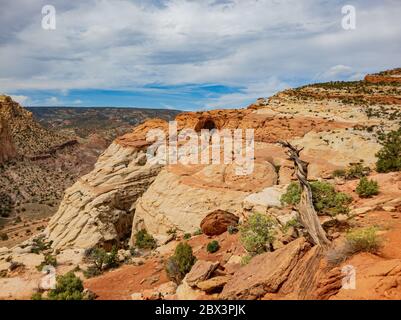 Giorno del bellissimo Cassidy Arch del Capitol Reef National Park nello Utah Foto Stock