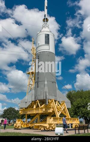 Mercury - Redstone Rocket presso il NASA Space Center, Houston, Texas, USA Foto Stock