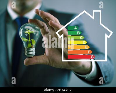 L imprenditore in efficienza energetica concept Foto Stock