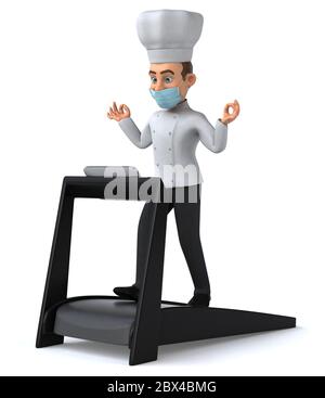 Divertente personaggio dello chef fumetto con una maschera Foto Stock