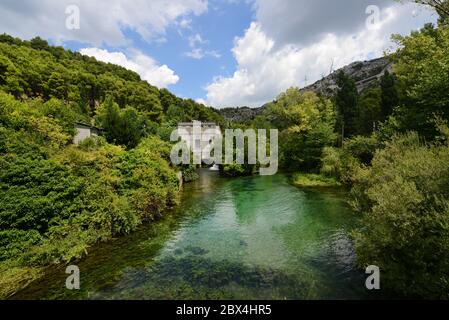 Il fiume Jadro vicino Spalato, Croazia. Foto Stock