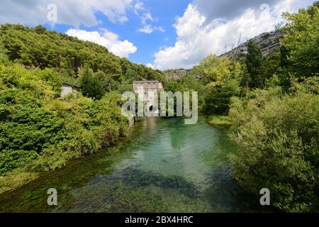 Il fiume Jadro vicino Spalato, Croazia. Foto Stock