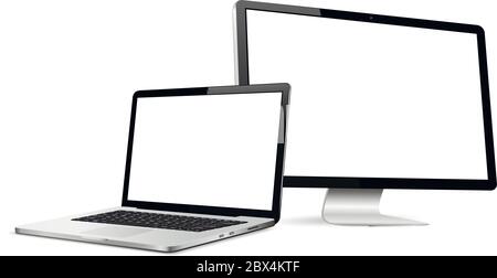 Risponde il web design display di computer laptop con isolati. Illustrazione Vettoriale. Illustrazione Vettoriale