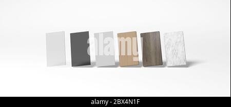 Materiale campione su sfondo bianco rendering 3D Foto Stock