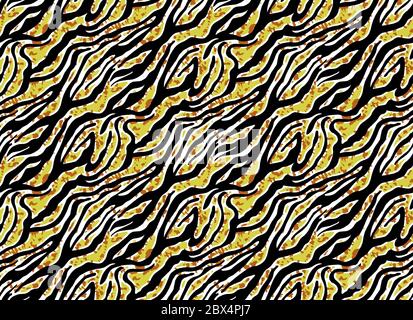 Senza cuciture Hand Drawed Abstract Watercolor leopardo Cheetah Skin Vector Pattern Tie Dye Gradient background Foto Stock