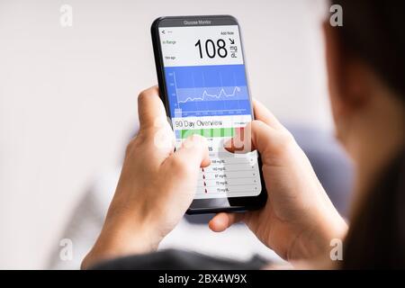 Smart Monitor per il controllo continuo dello zucchero del glucosio per pazienti diabetici Foto Stock