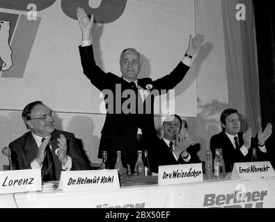 Berlino / Parties / CDU / 15.3.1979 Richard von Weizsaecker diventerà il candidato principale per la CDU di Berlino. Azioni di campagna elettorale a Berlino, nuovo mondo. Helmut Kohl, Ernst Albrecht, Eberhard Diepgen [traduzione automatica] Foto Stock