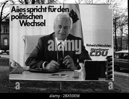 Berlino/ partiti politici / 1979 / campagna elettorale. Poster CDU: Poster CDU con Richard von Weizsaecker: Tutto parla per il cambiamento politico // poster elettorale / elezione / [traduzione automatizzata] Foto Stock