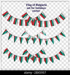 Luminoso insieme con bandiere della Bulgaria. Felice sfondo del giorno della Bulgaria. Illustrazione luminosa con flag. Illustrazione Vettoriale