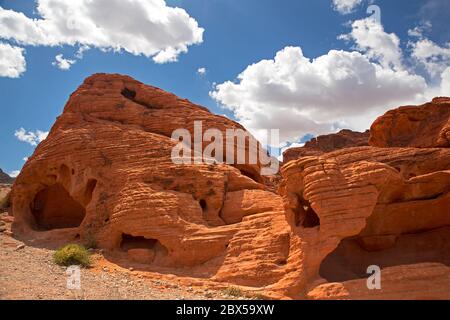 Le formazioni rocciose di Beehive nel Valley of Fire state Park, Nevada, USA Foto Stock