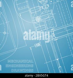 BluePrint, schizzo. Illustrazione vettoriale. Identità aziendale. Blu e bianco Illustrazione Vettoriale