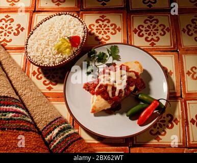 Cena di pollo messicana Foto Stock