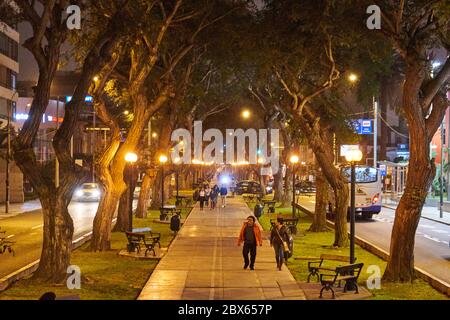 Scena notturna del centro di Lima Foto Stock
