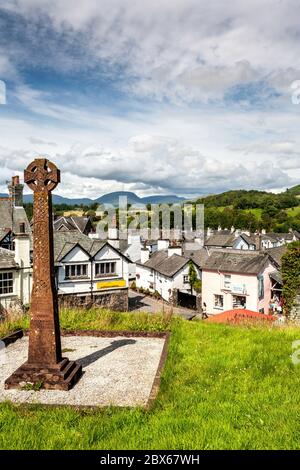 Vista su Hawkshead, Lake District Foto Stock