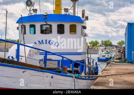 Tour barche da pesca nel porto di Cementa, Limhamn Foto Stock