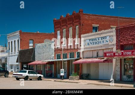 Negozi a Market Street a Baird, regione Panhandle Plains, Texas, Stati Uniti Foto Stock