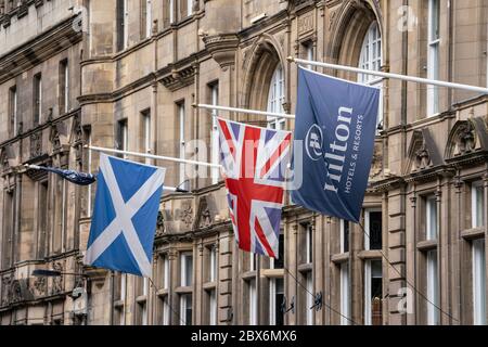 Hilton Carlton Hotel a Edimburgo dove possibili primi casi di coronavirus in Scozia sono stati rilevati in una conferenza Nike tenuta lì, Scozia, Regno Unito Foto Stock