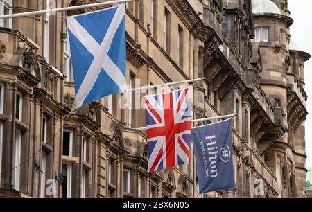 Hilton Carlton Hotel a Edimburgo dove possibili primi casi di coronavirus in Scozia sono stati rilevati in una conferenza Nike tenuta lì, Scozia, Regno Unito Foto Stock