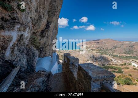 Chiesa nell'isola di Aegiali.Amorgos. Arcipelago di CICLADES. Grecia Foto Stock