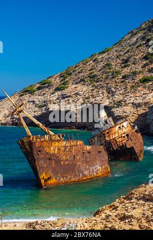 Naufragio di Olimpia. Amorgos, isola. Grecia Foto Stock