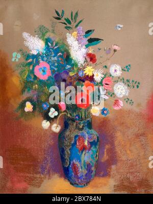 Bouquet di fiori (1900-1905) di Odilon Redon. Originale dal museo MET. Foto Stock