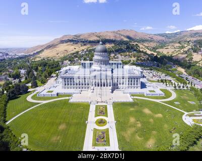 Vista aerea del Campidoglio dello Utah a Salt Lake City, Utah, USA. Foto Stock