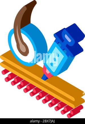 Iniezione siringa icona isometrica illustrazione vettoriale Illustrazione Vettoriale