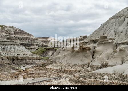 Le forme del Badlands in Horseshoe Canyon, Alberta, Canada. Foto Stock