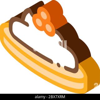 Immagine vettoriale dell'icona isometrica del caviale sul Cracker Illustrazione Vettoriale