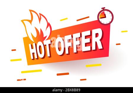 Etichetta offerta speciale. Offerta di background per la promozione elemento banner Web moderno. Banner vettoriale in stile moderno e piatto su bianco. Illustrazione Vettoriale