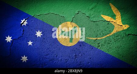 Bandiera australiana dipinta su parete grungo incrinata Foto Stock